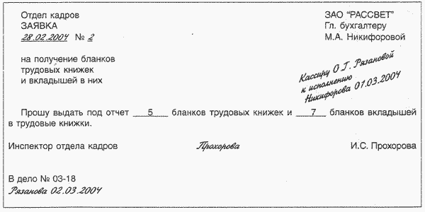 Курсовая работа по теме Трудовая книжка